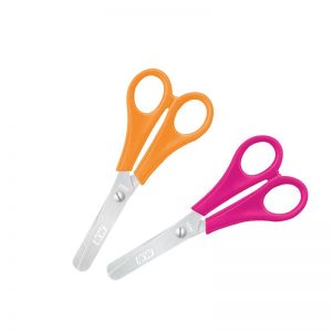 Tijera Metálica Escolar 5" Punta Roma 6 Colores Neón